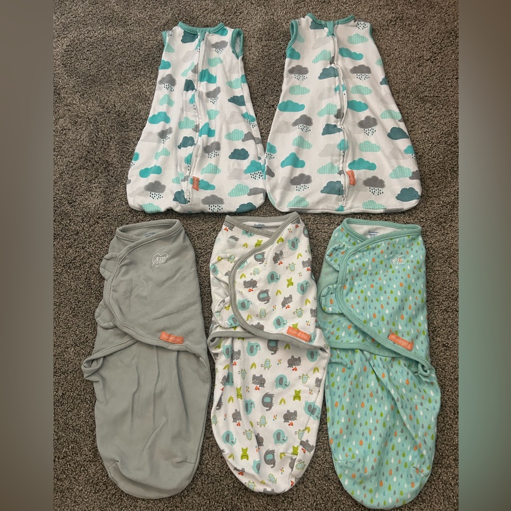 (5) SwaddleMe Swaddles + Wearable Blankets